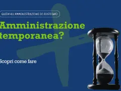 Guida all'amministrazione di sostegno: amministrazione temporanea? Scopri come fare. Un tutore legale per persona anziana, come una clessidra, gestisce il tempo.