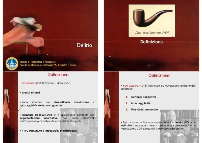 Il **delirio genealogico** è definito da giudizi erronei, sostenuti con straordinaria convinzione, ma refrattari a ogni confronto.